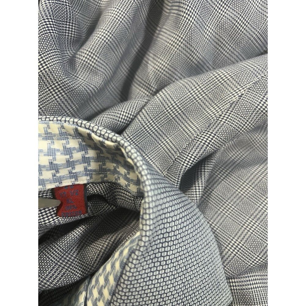 Robert Graham Men's Button-Down Shirt in Navy and White Micro-Check - Picture 6 of 6